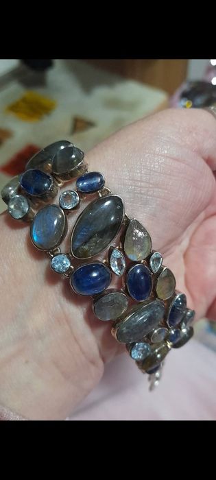 Set masiv,colier si bratara cu labradorit!!