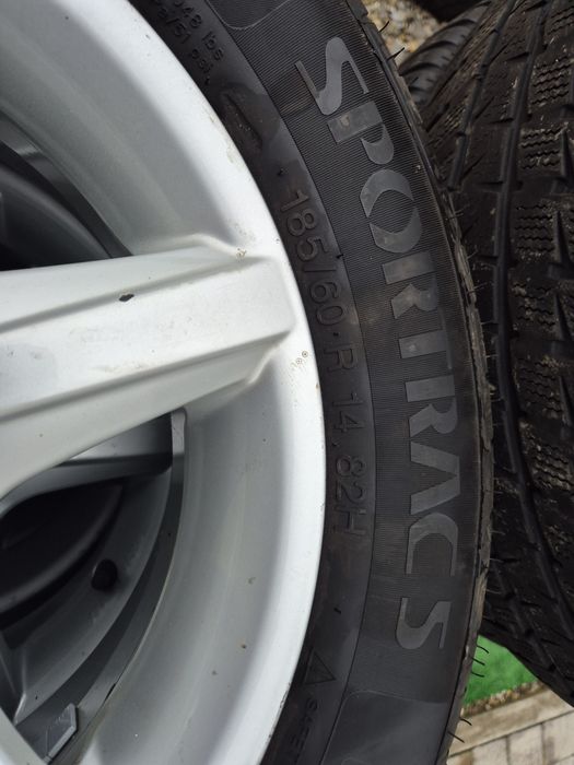 Vând jante+cauci 5/100/14 Skoda Fabia,Wv Polo,Seat Ibiza 185/60/14 noi