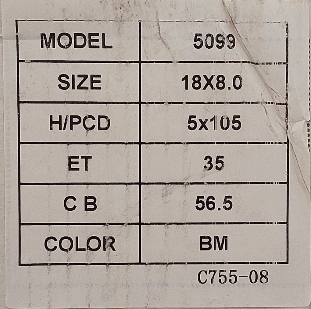 Новые литые диски R18 5x105 - комплект 4 шт