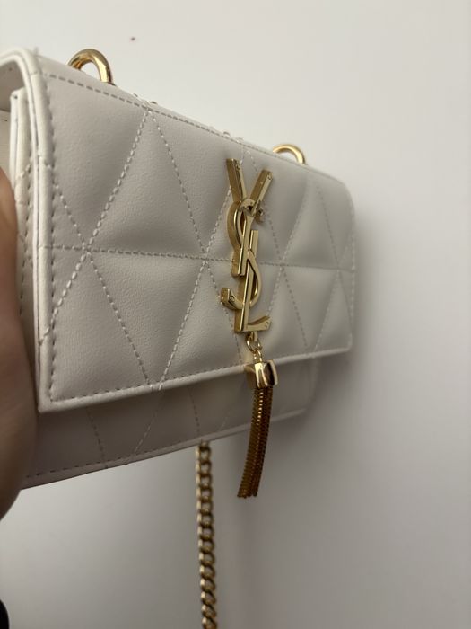 YSL бяла стилна чанта