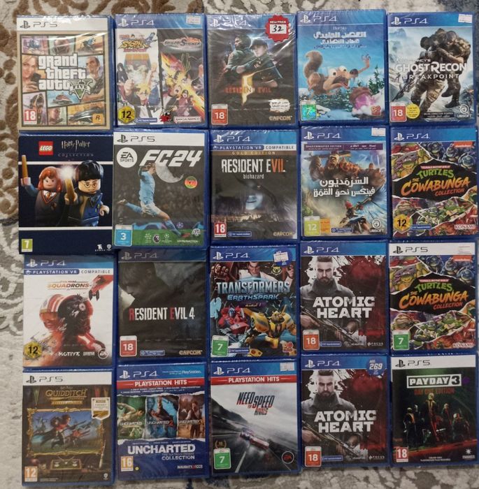 Диски ps4 любой диск из этого фото 325500 сум