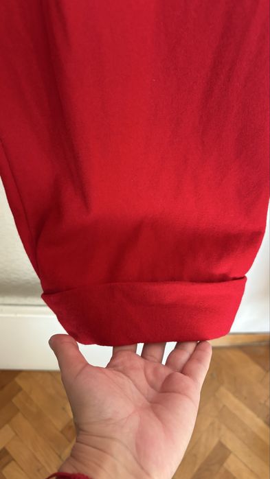 Вълнен червен дамски панталон