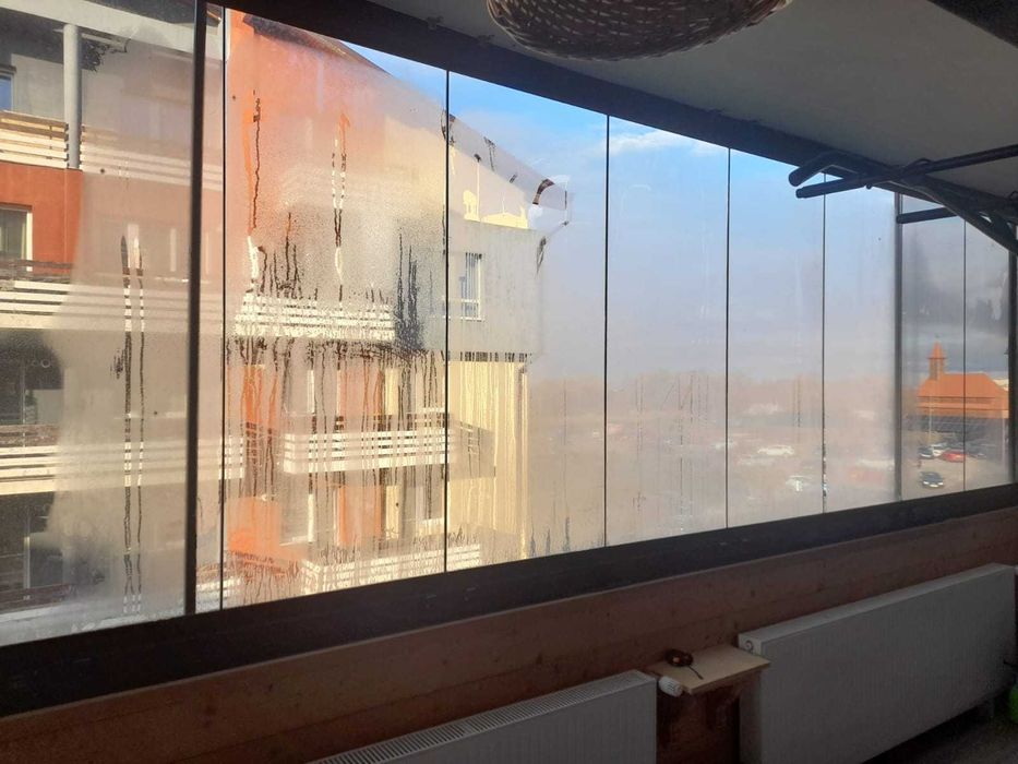 Sistem glisant aluminiu maro, cu sticla securizata 10 mm Valedo