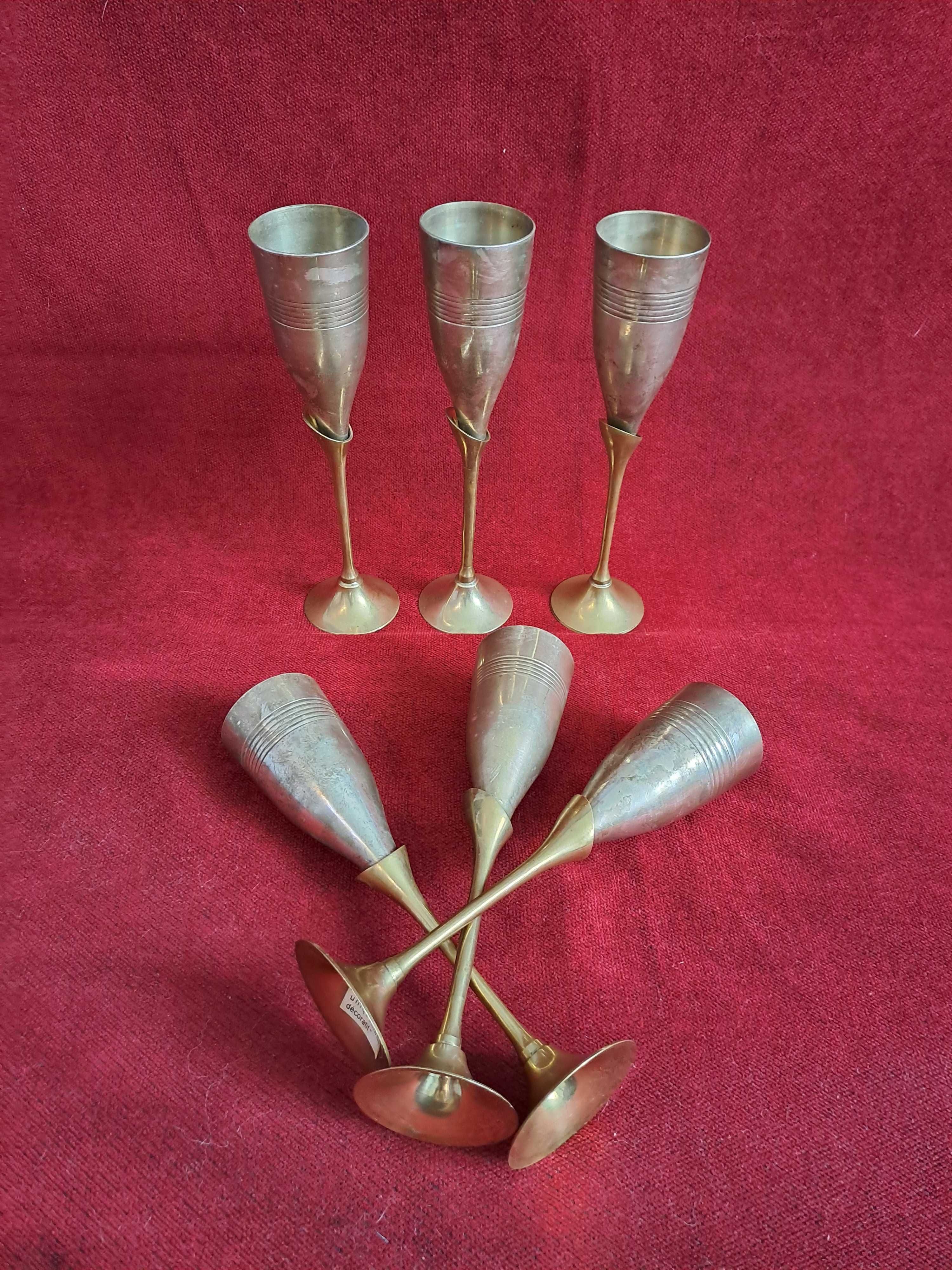 set 6 pahare cupa bronz argintat cadou 20 cm