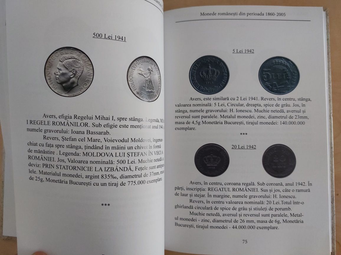 Catalog monede 1860-2005 românești.Numismatica Ciurea