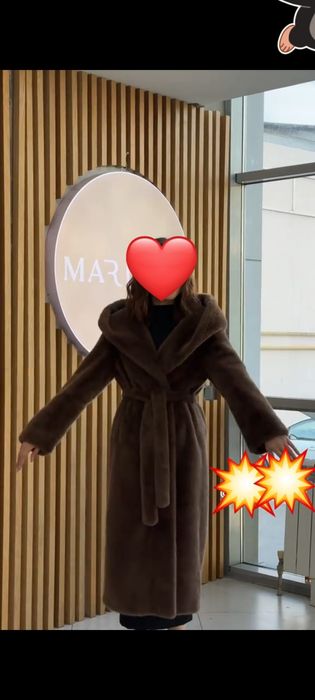 Подаётся  новая экошуба с капюшоном , цвет махагон.