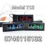 Voltmetru+Termometru+Ceas- 4 în 1 -Digital-Tractor Auto Moto Atv - T12
