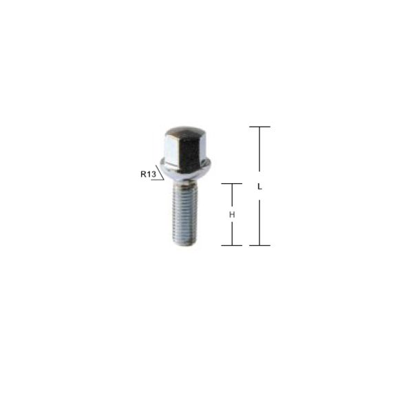 Prezoane Jante Aluminiu M12x1,25mm Con drept diferite lungimi - 45mm