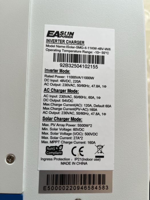 EASUN POWER SMG II 11KW Hybrid Solar Invertor