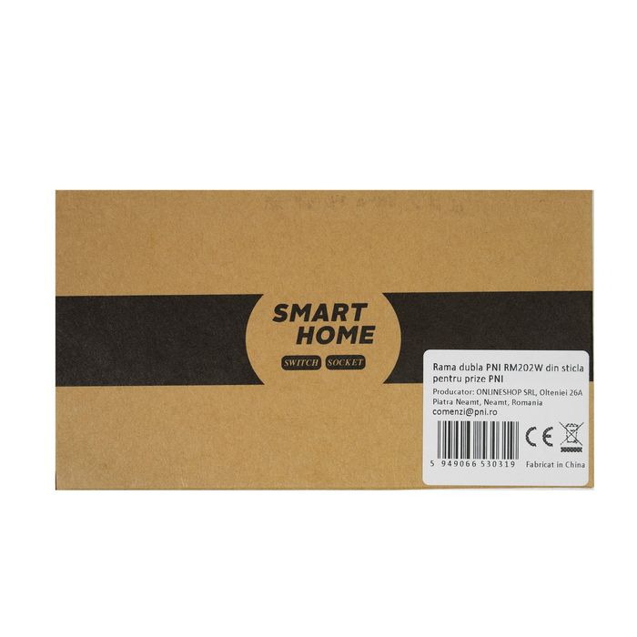 Rama dubla PNI RM202W din sticla pentru prize PNI