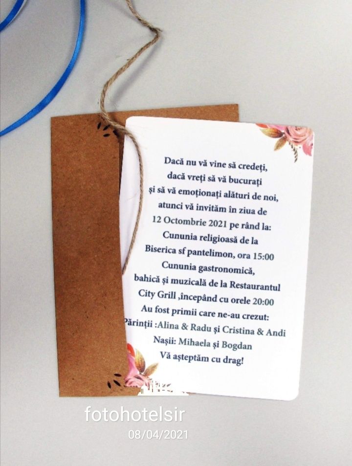 Invitatii de nunta cu plic craft