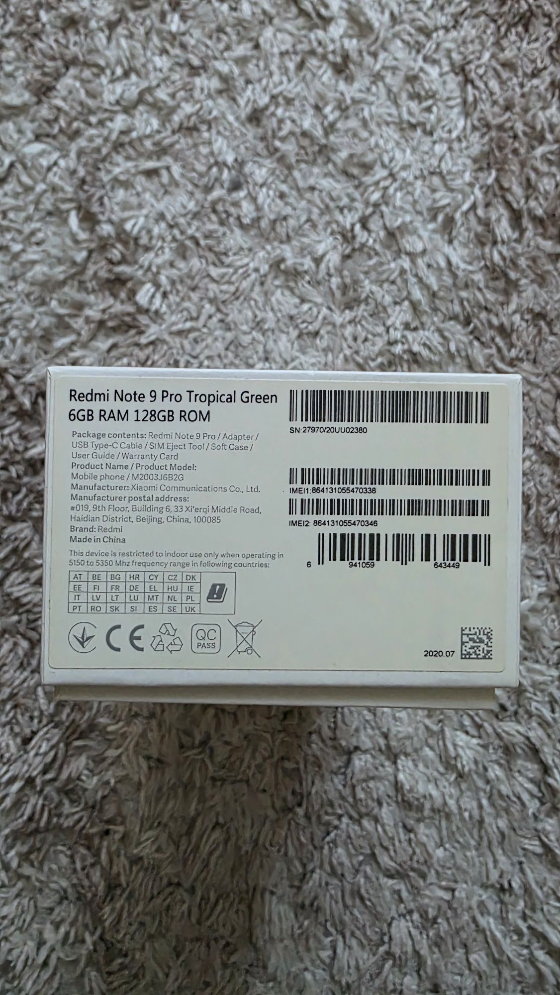 Xiaomi Redmi Note 9 Pro 6GB RAM/128GB ROM
