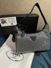 Дамска чанта Prada с камъни Bling bling и допълнителни камъчета