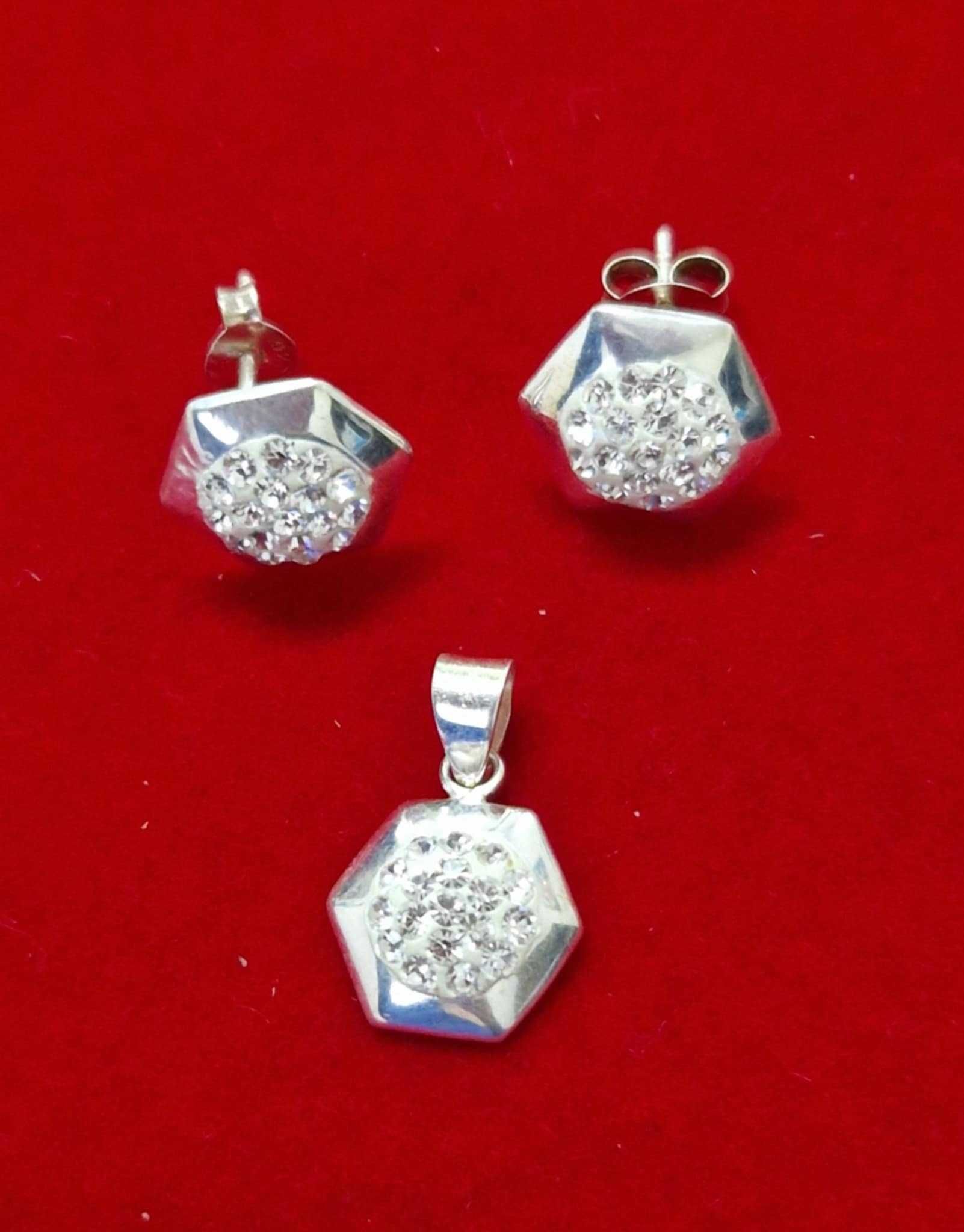 AG217, set argint 925,nou/marcat, zirconiu alb fatetat,ideal cadou