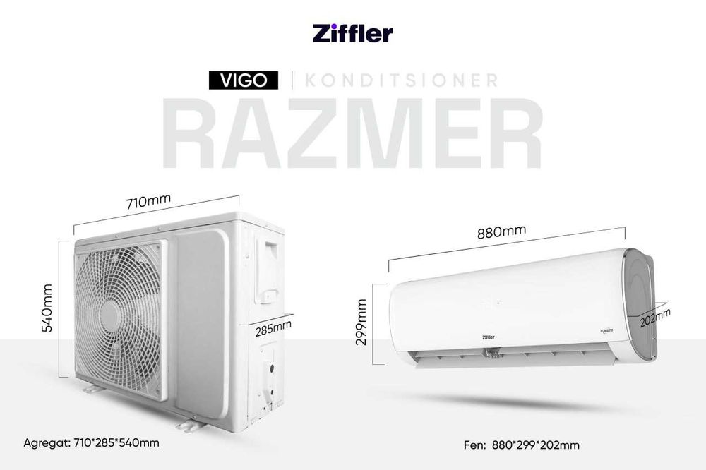 Кондиционер ZIFFLER 12 Invertor GMCC Toshiba Количество ограничено