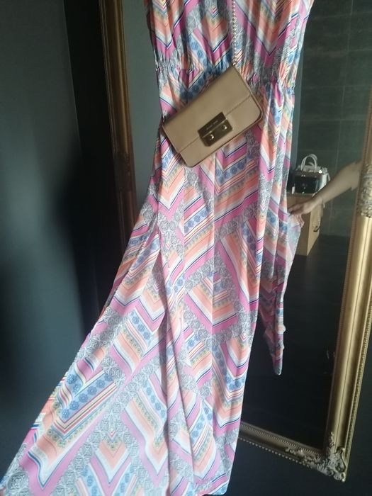 Rochie lunga cu imprimeu