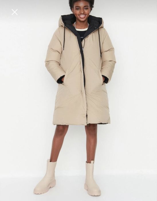 Geci Geaca jachetă neagra groasă iarna cu 2 fețe damă mărimea S-M