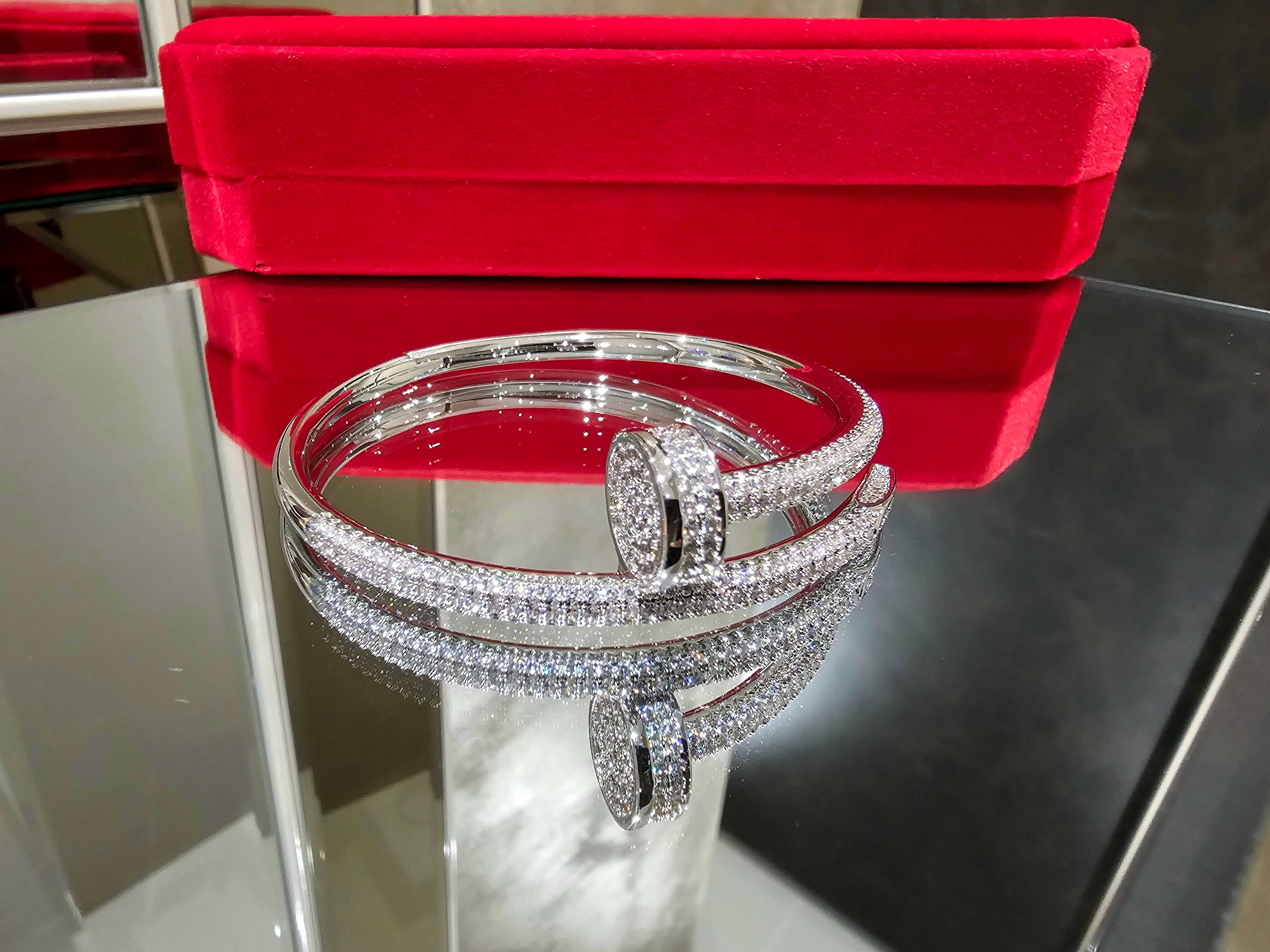 CARTIER Nail Juste un Clou Silver Large Paved Diamonds Гривна Пирон