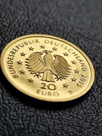 20 евро 2015 год," Германска гора,- Липа", злато 3.89 гр.,999.9/1000