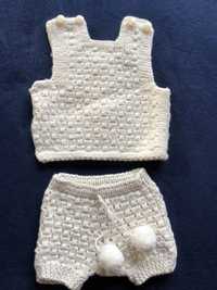 Бебешки плетен комплект от 2 части