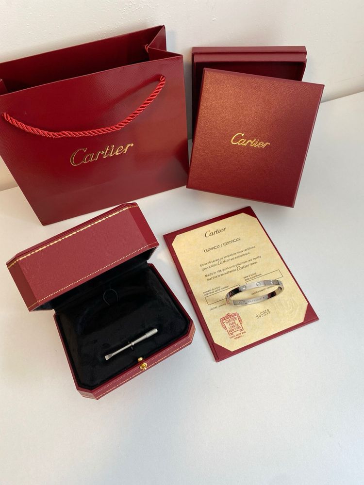 Brățară Cartier Love - unisex - 19 White Gold 750 Diamond Full Box