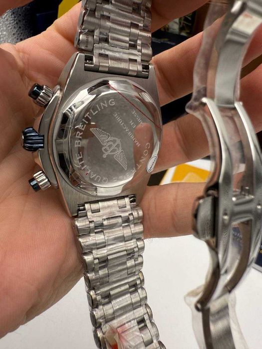 breitling chronomat b01 сребристо синьо