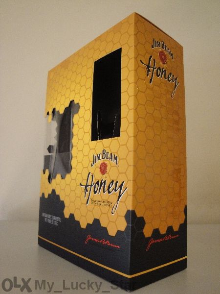 Празна колекционерска бутилка / шише и кутия от уиски Jim Beam Honey
