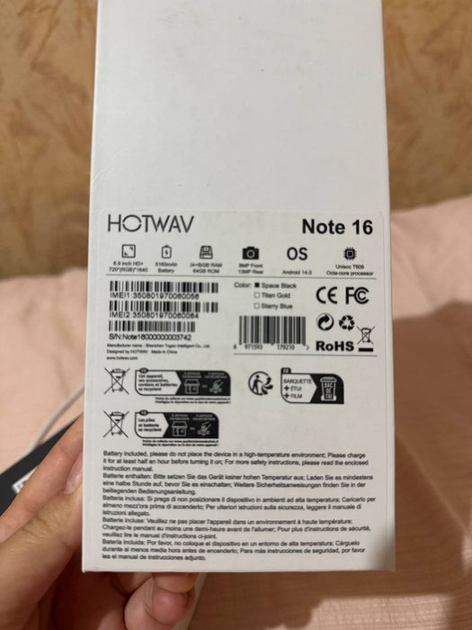 Hotwav Note 16 telfon