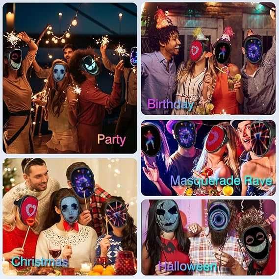 LED маска с Bluetooth програмируемо приложение MEGOO