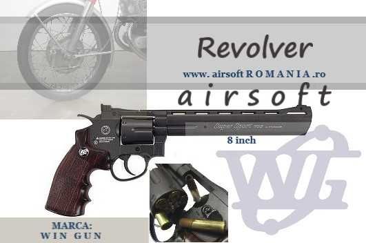 Revolver WIN GUN C703B   8 inch  a i r s o f t  CO2 METAL BK
