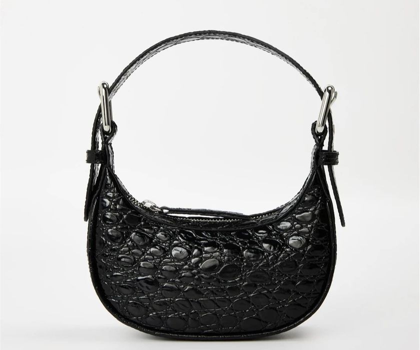 Мини дамска чанта By Far Soho Croc Bag