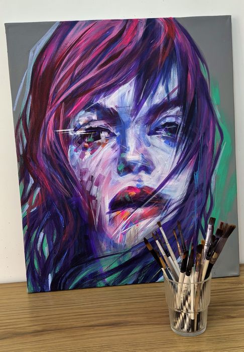 Портрет девушки. 50-40 см. Холст, акрил