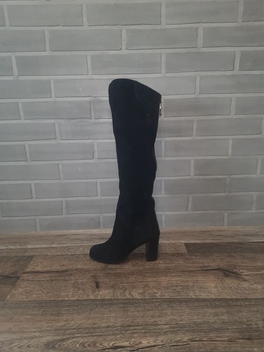 Зимние сапоги, замша