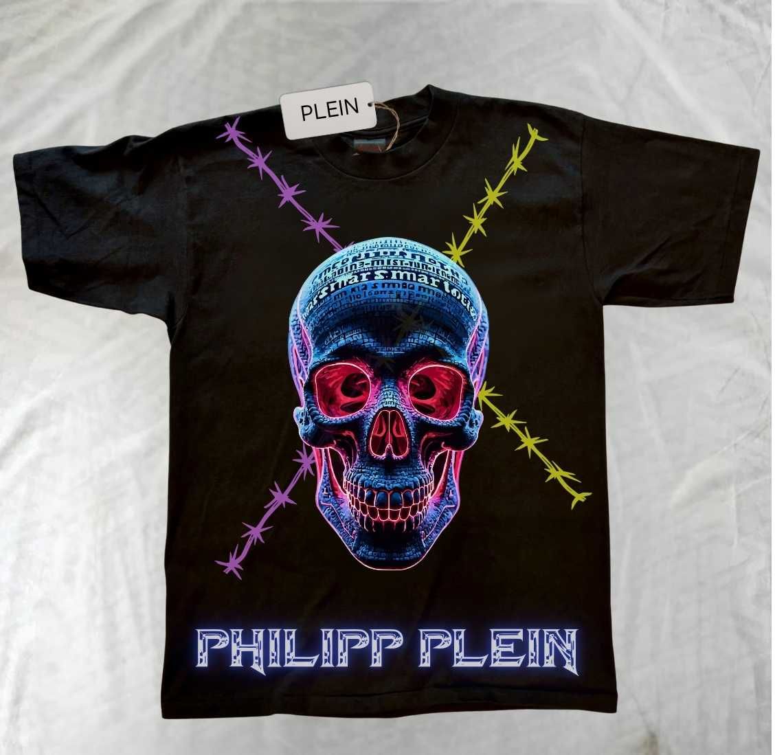 Мъжка тениска Philipp Plein | маркова тениска черна | Oversized