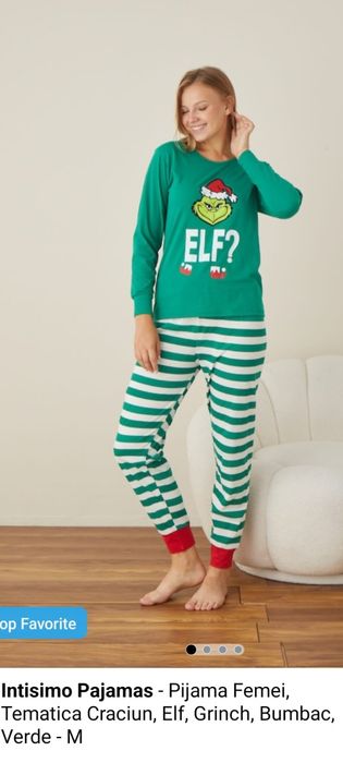 Pijama model craciunistic marime M o purtare