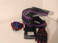 Casti moto off road/atv/enduro +Ochelari+Manusi +cagula