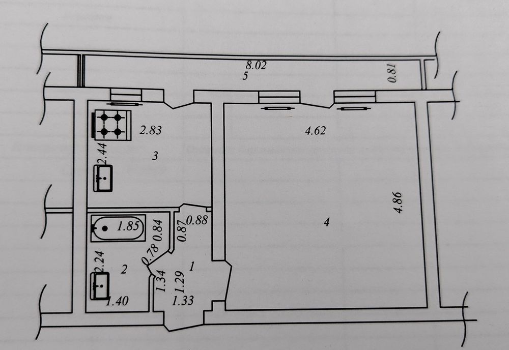 Чирчик ш. Центральный бозор кирпичный дом 1х/3/4 42 м²