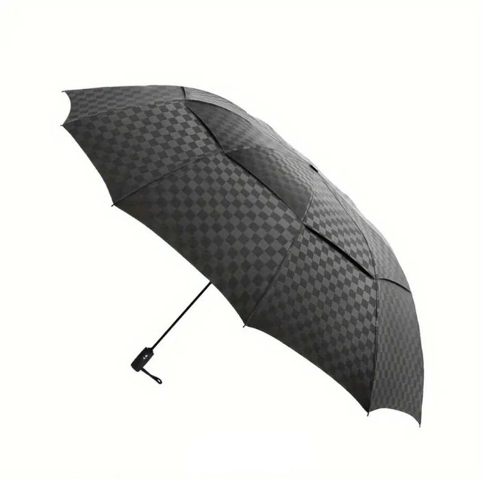 D122см голям автоматичен чадър с клапа за вятър, компактен сгънат 35см