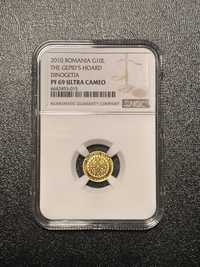 Moneda 10 lei 2010 Istoria aurului BNR Tezaurul Someseni NGC PF 69