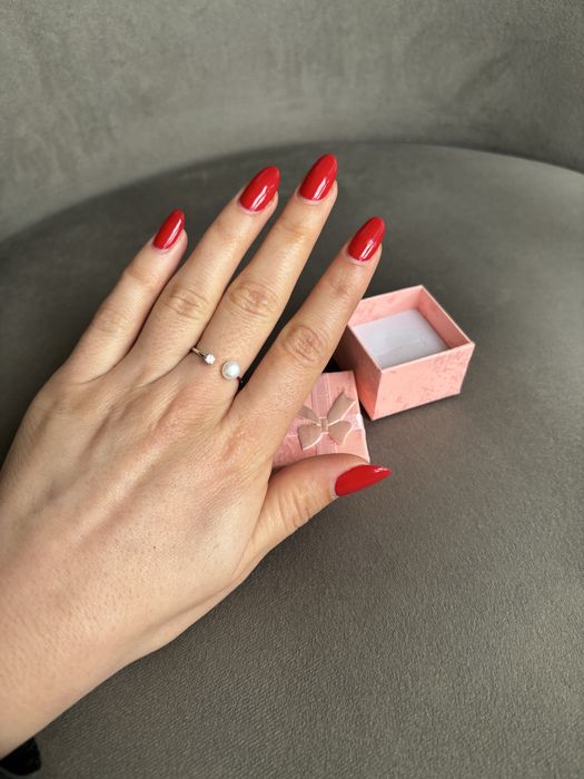 Inel ajustabil cu perla naturala - nou - ajustabil - in cutie cadou