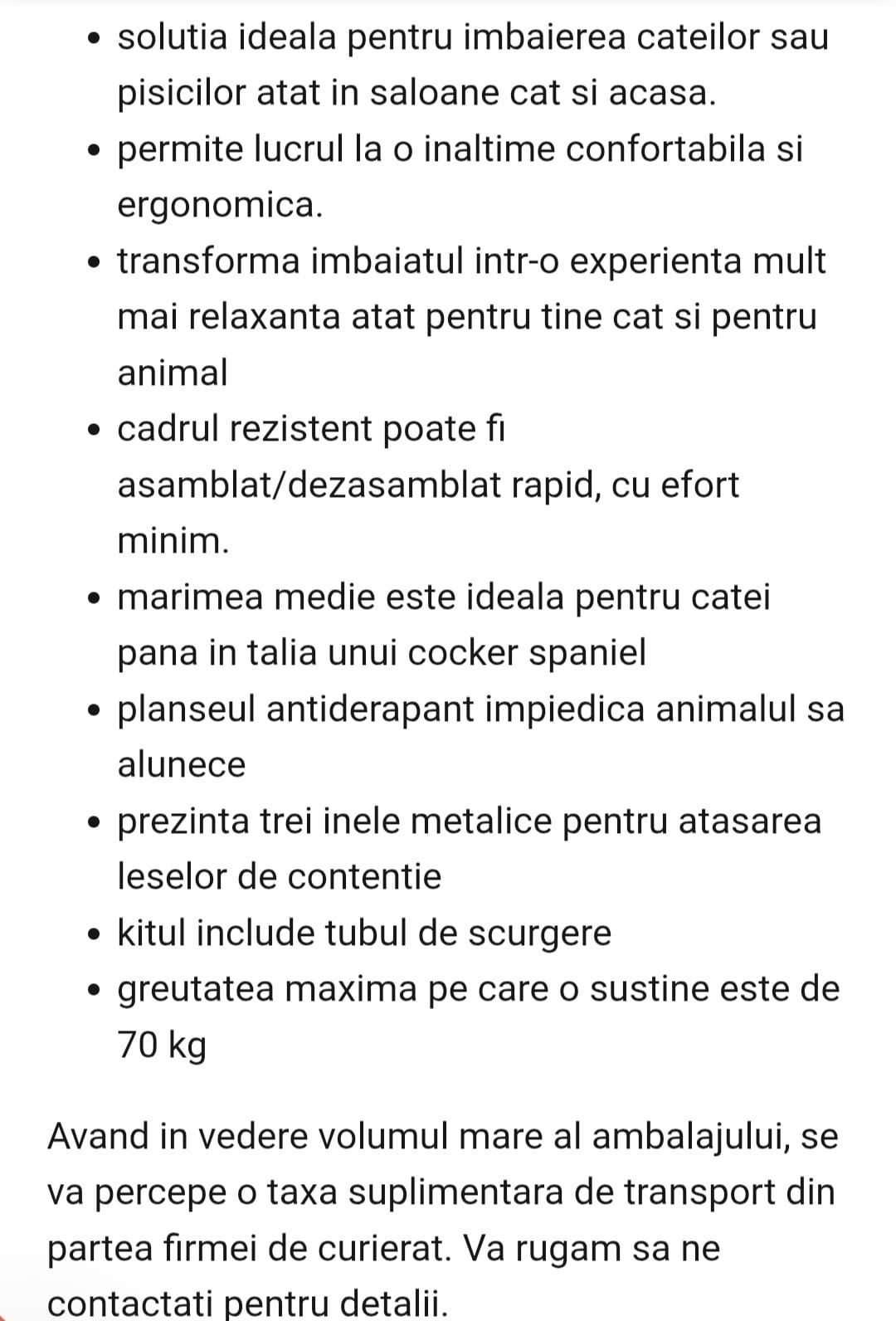 Cadă toaletaj animale