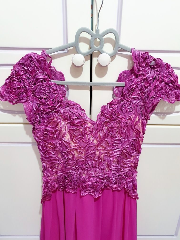 Rochie lunga de gala/ocazie/nunta fuxia