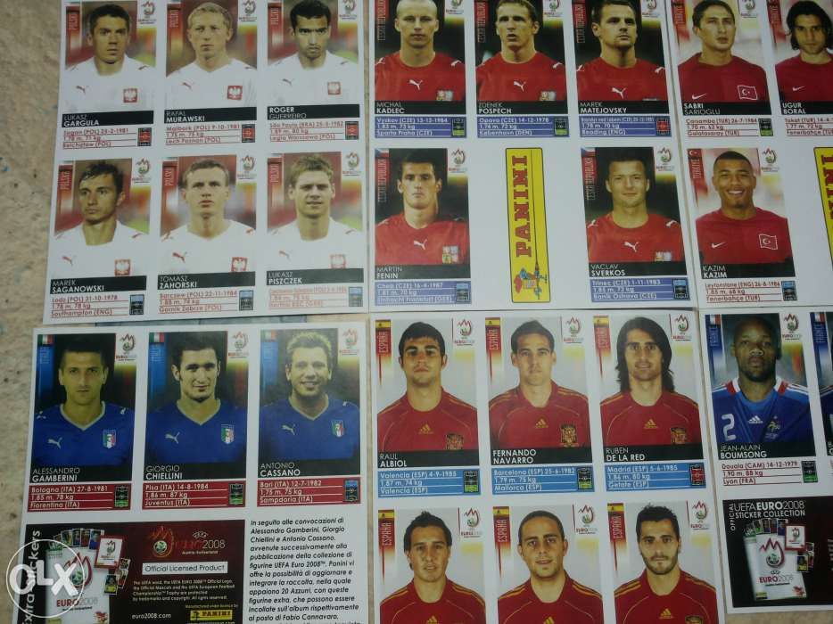 Panini update campionatul european 2008 Austria-Elvetia toate 33 stick