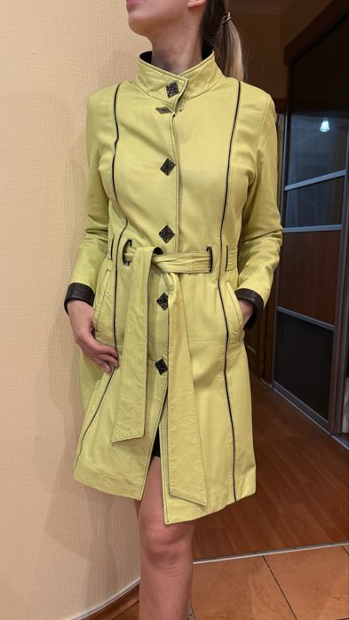 Кожанное пальто