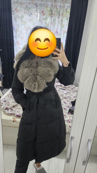 Geaca guler blană vulpe