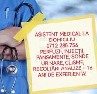 Asistent medical la domiciliu - îngrijiri, perfuzii, injecții, sonde