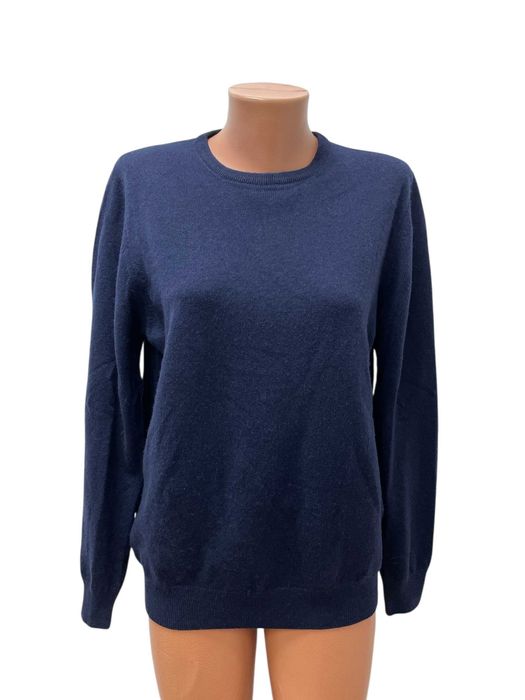 NINA PACARI размер L дамски кашмирен пуловер 100% КАШМИР син