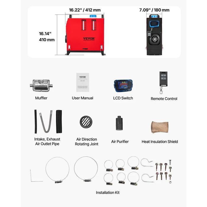 Incalzitor pe motorina 8KW VEVOR sirocou 12V & 24V