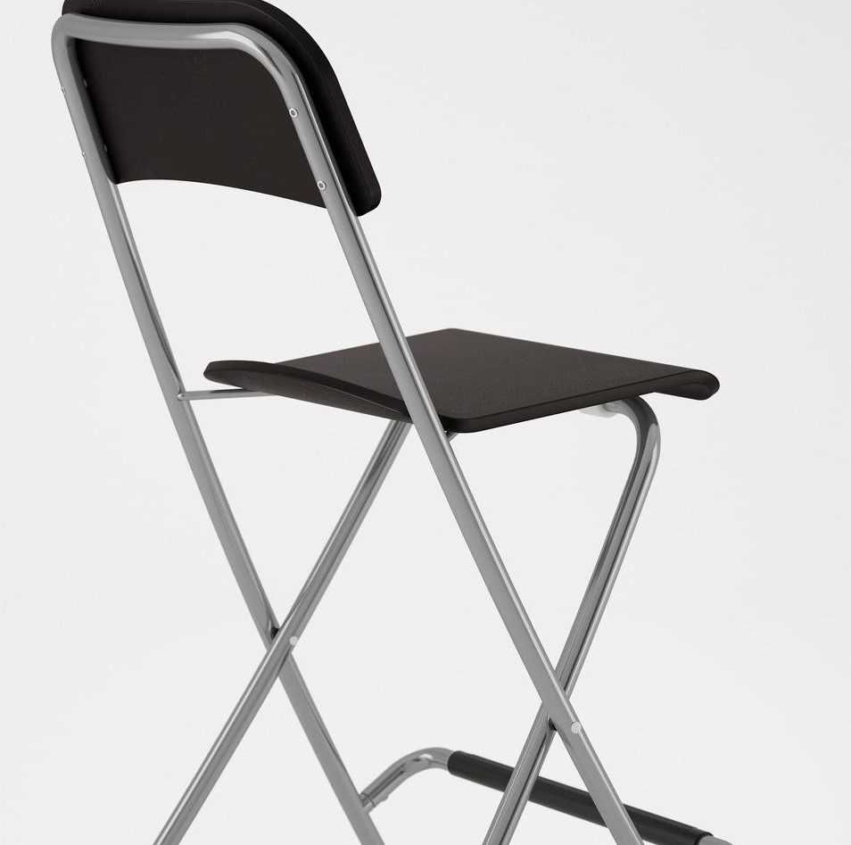 Стилен Бар стол сгъваем хром/дърво НОВИ-Цена до изчепване