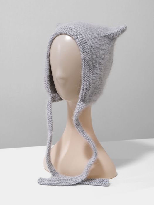 Шапка вязанная, коточепчик